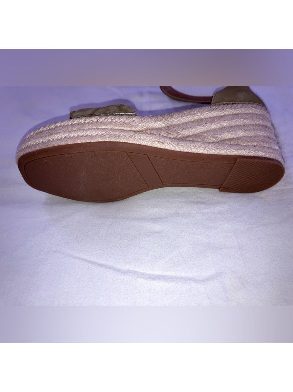 🔥NWOT🔥 Nordstrom Carmen Espadrille Olive Green quilt Leather Suede Wedges W10 - Picture 6 of 6